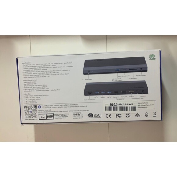 Wavlink 13-in-1 USBC Docking Station 100W PD Triple Display Monitor WlUMD01R pro - Picture 2 of 6